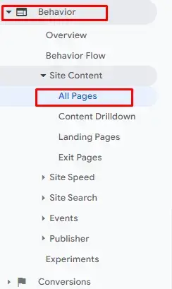 Скриншот из GoogleAnalytics Поведение